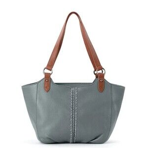 NWT The Sak Bolinas Leather Satchel in Dusty Blue $239 MSRP Everyday Tote